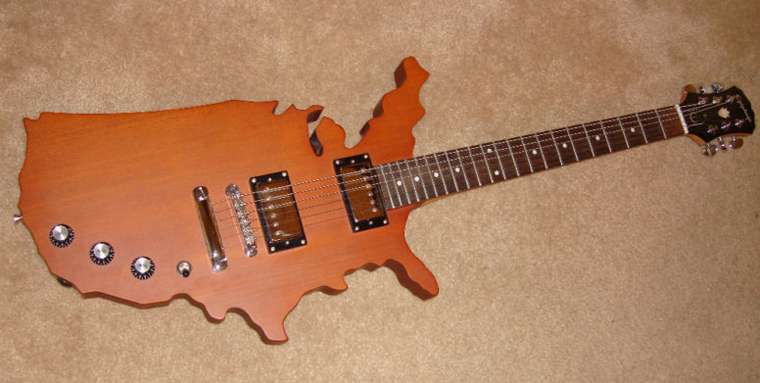 Epiphone US map custom guitarz